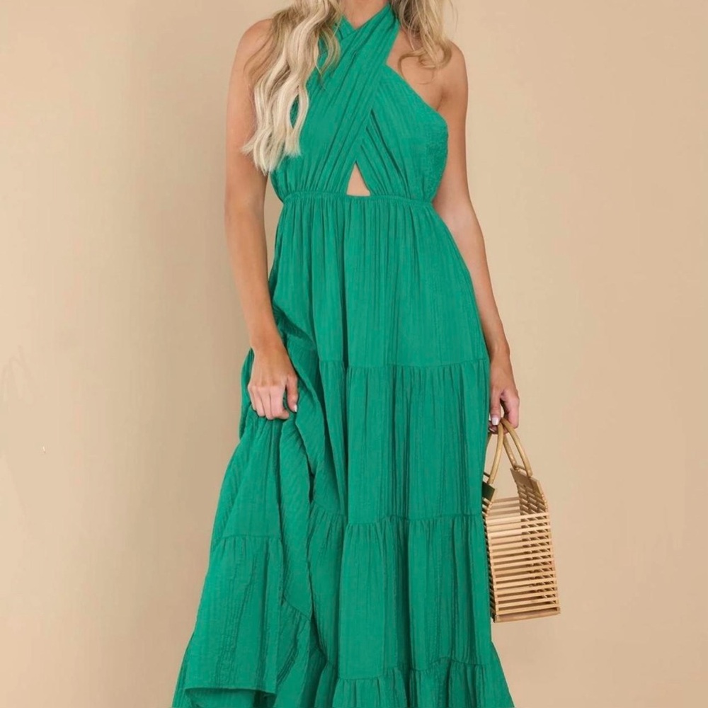 “Hung Up On You” Maxi Dress in Green
